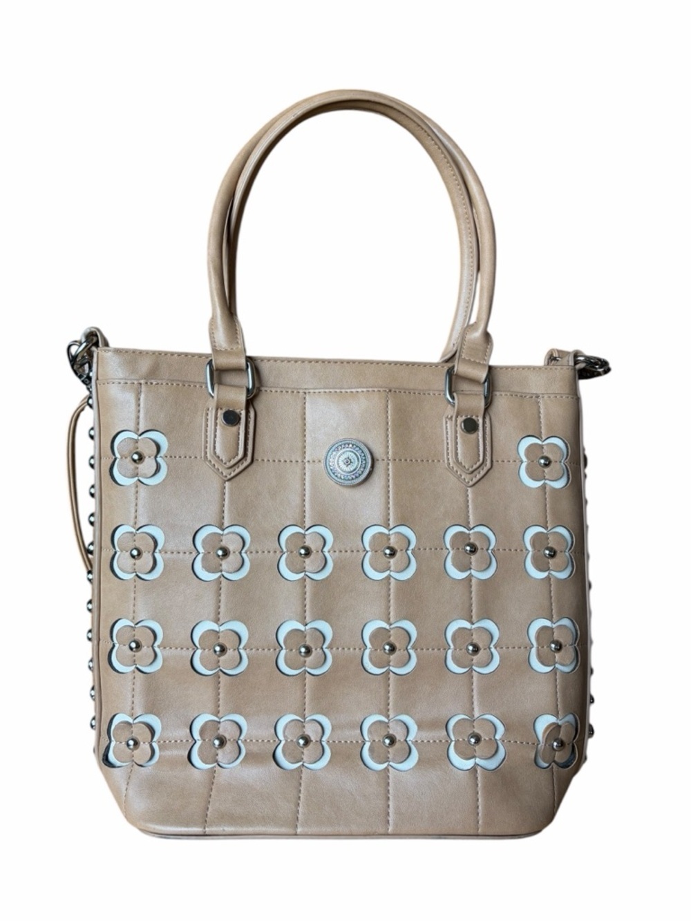 Cottagecore Floral Shoulder Bag Beige Retro Flower Purse Retired & Rare Boho